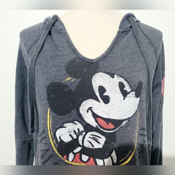 Disney Parks Acid Wash Mickey Mouse Walt Disney World Hoodie Sweatshirt Size L - Picture 2 of 8